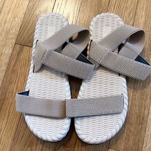 Beige Woven Strap Sandals